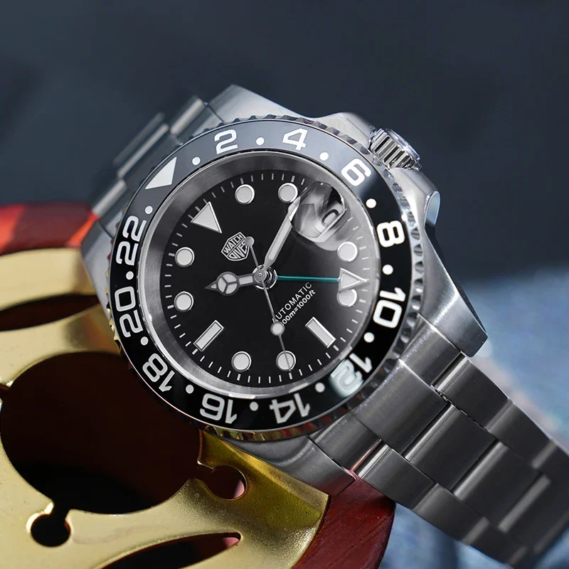 Watchdives WD16760 NH34 Sub GMT Watch Stainless Steel Sapphire Automatic Movement BGW9 Luminous 300m Waterproof Watches for men