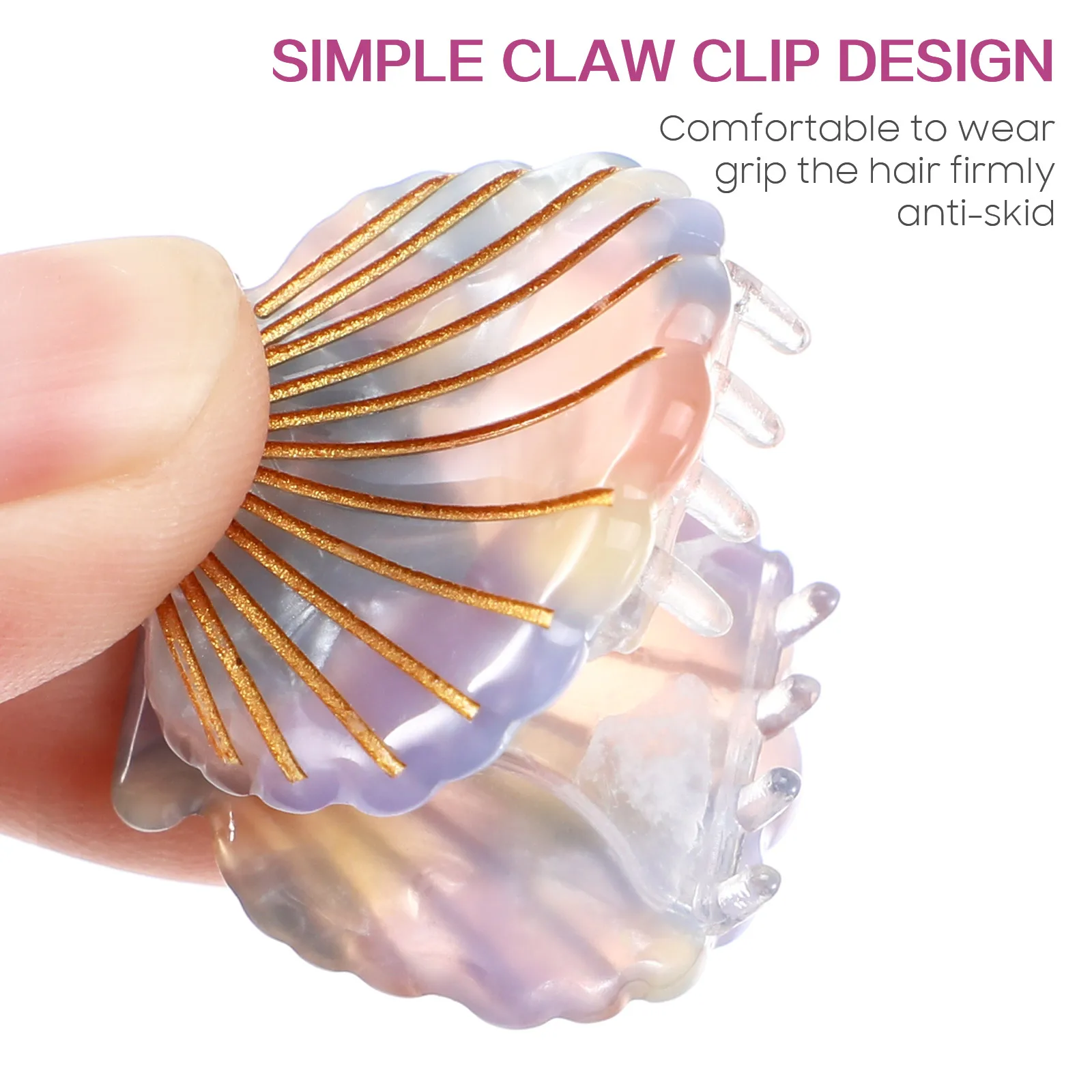 

4pcs Shell Claw Clips Small Clips Stylish Accessories For Girls Women Baby Toddler Thick Thin Star Claw Clip Durable Hair