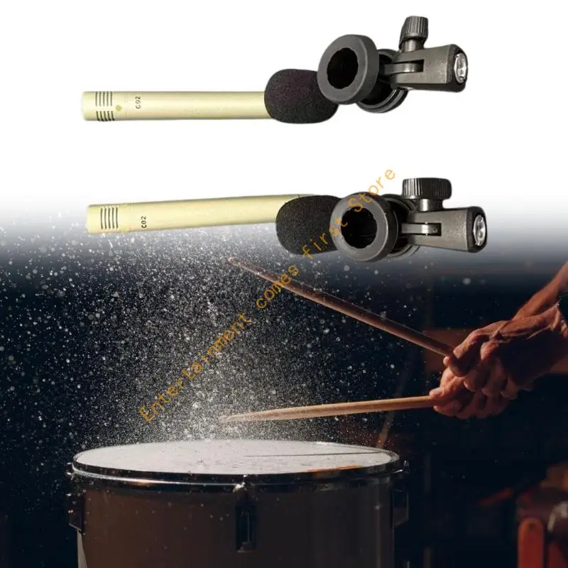 Metal Body Drum Set Pickup Pair for Stage Use and Recording Focused Pattern Instrument Units for Drum Set 55KD