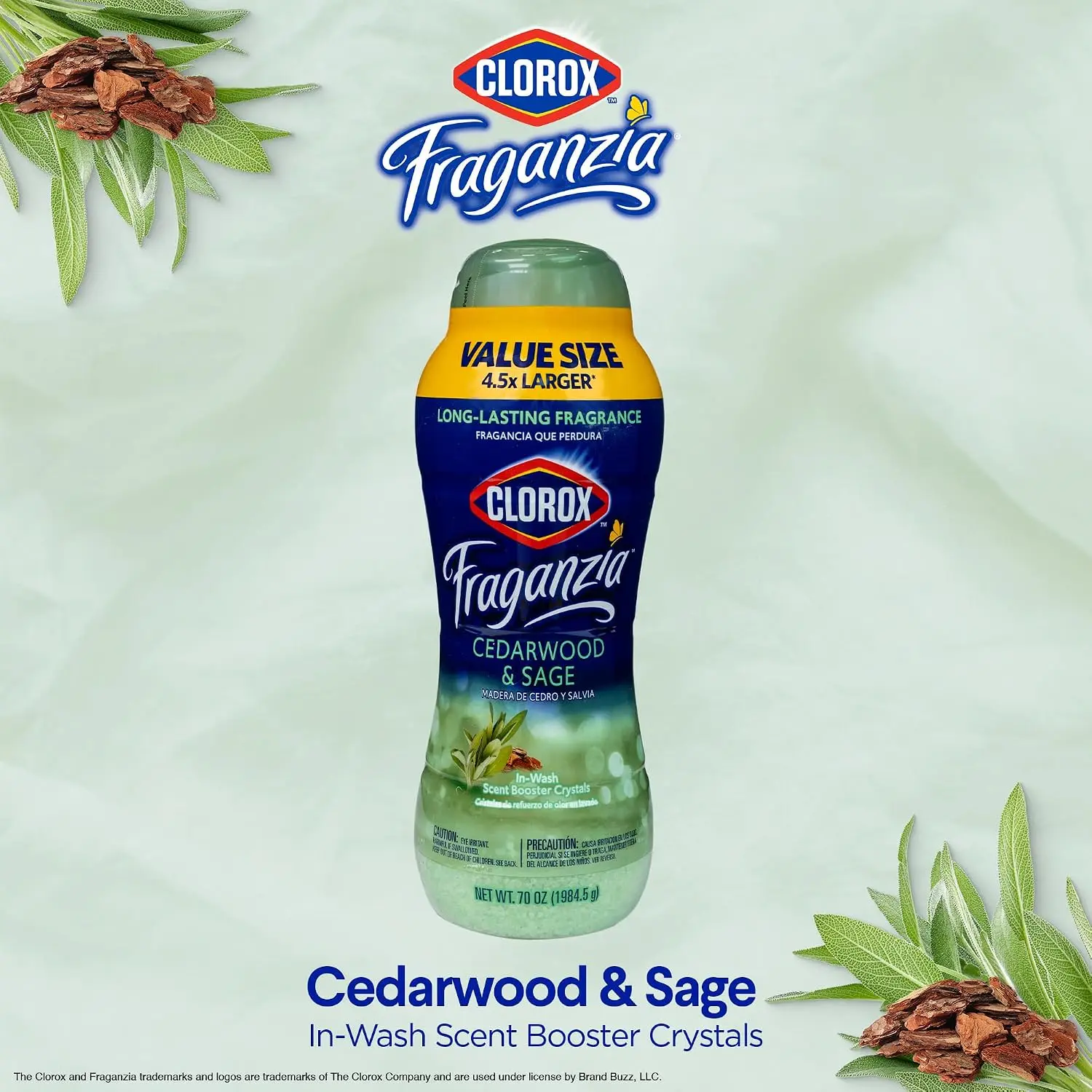 Laundry Scent Booster Crystals with Cedarwood & Sage for Fresh-Smelling Clothes & Linens, 70 Oz view 2