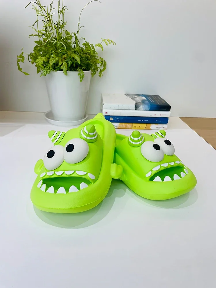 ZUOFU Unisex 3D Cartoon Monster EVA-Slipper für Frühling und Sommer, rutschfest, leicht, für drinnen und draußen, Badezimmer, Hausschuhe – Detail 8