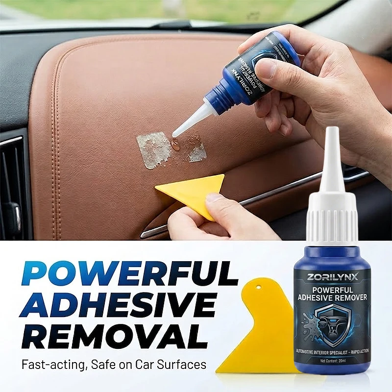 Powerful Adhesive Remover Automotive Interior Specialist Rapid Action Liquid Solution for Cleaning Car Glue Residue - ZORILYNX