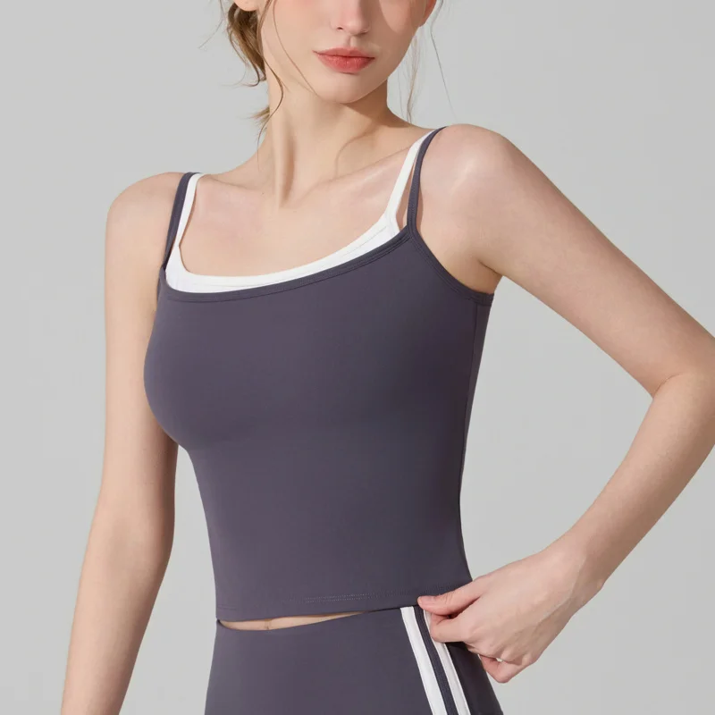 Women's Sports Bra High Impact Seamless Yoga Bra Backless Crisscross Running Gym Workout Fitness Top Push Up Contrast Color