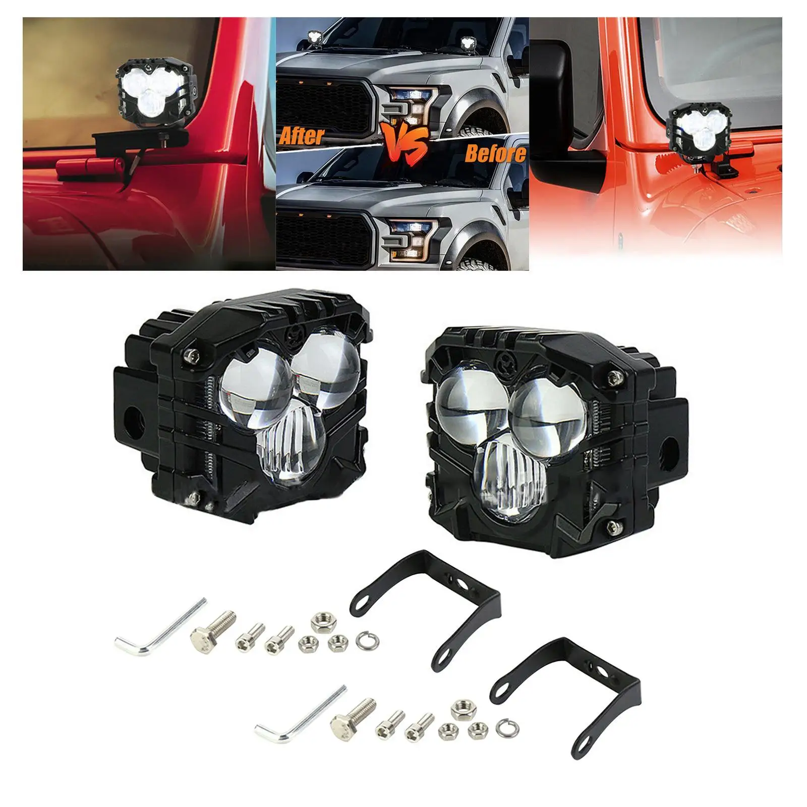 

1 Pair 30W Driving Light Auxiliary Lights Aluminum Housing 8.3x6x9cm High