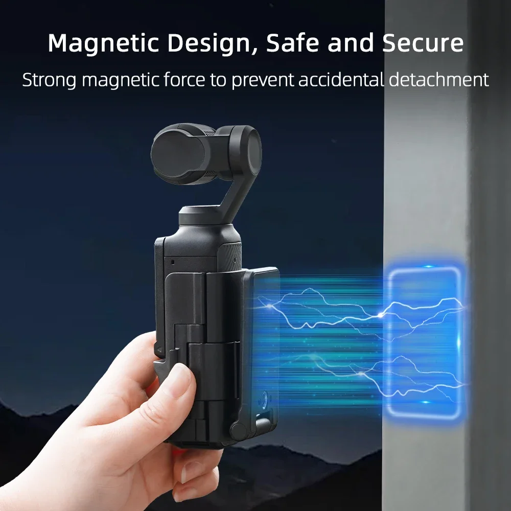 Flymile Magnetic Mount for DJI OSMO Pocket 3 Clip Holder Cycling/V-log/Tabletop Base Adjustment Camera Accessories