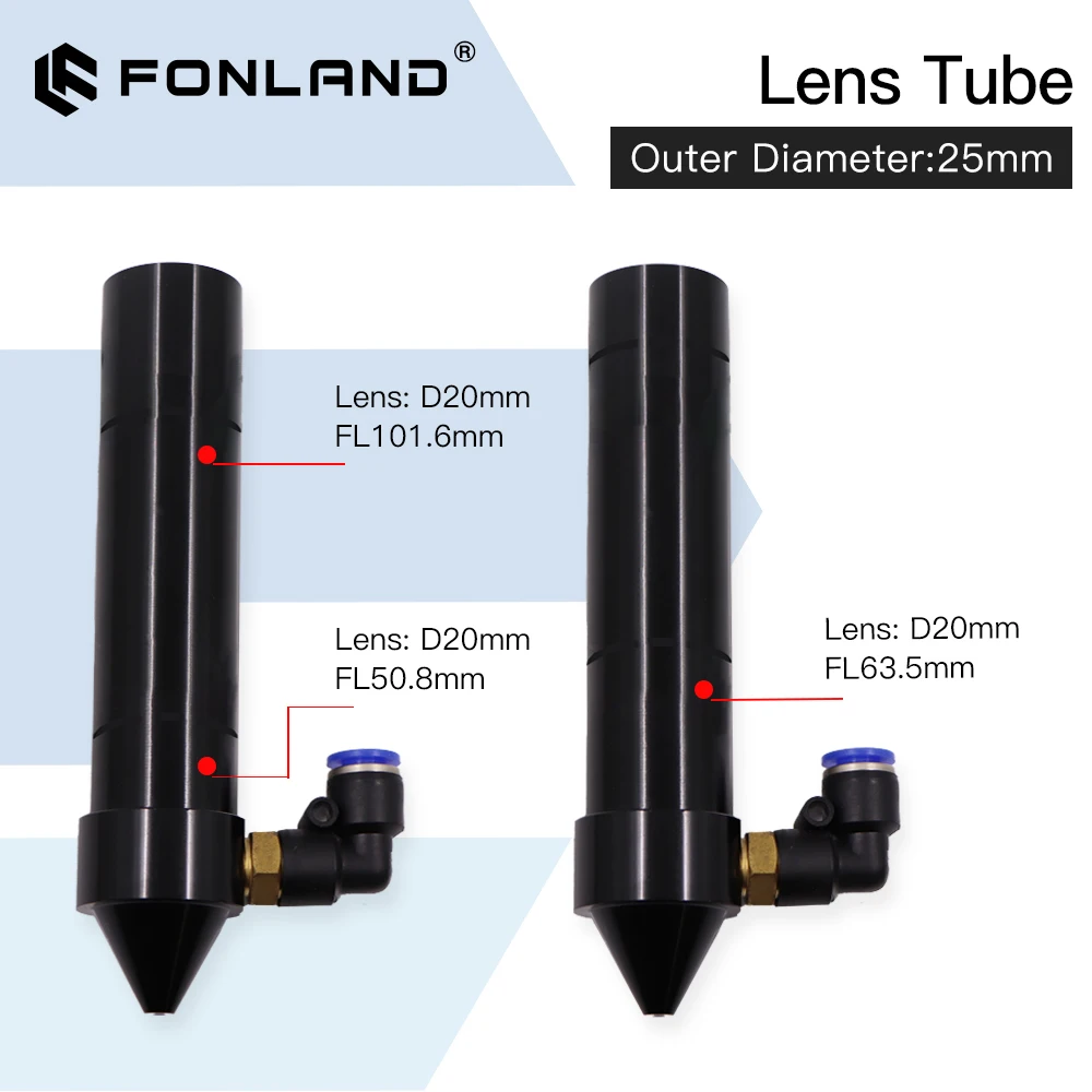 

FONLAND CO2 O.D.24/25mm Lens Tube for D20 F50.8/63.5/101.6mm Lens CO2 Laser Cutting Engraving Machine