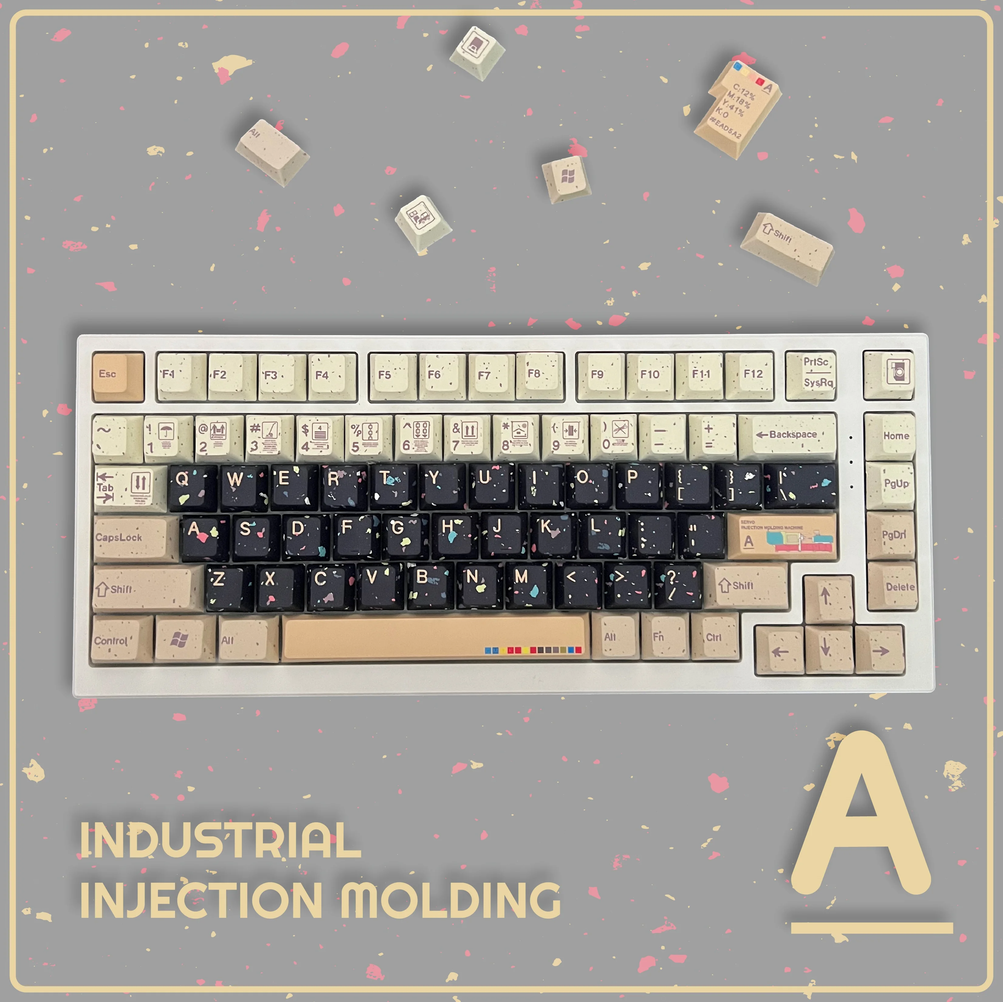 141 kunci Keycap gaya industri Im lima-sisi sublimasi Cherry Shading Pbt Keycaps disesuaikan Keyboard woot Keycaps Set