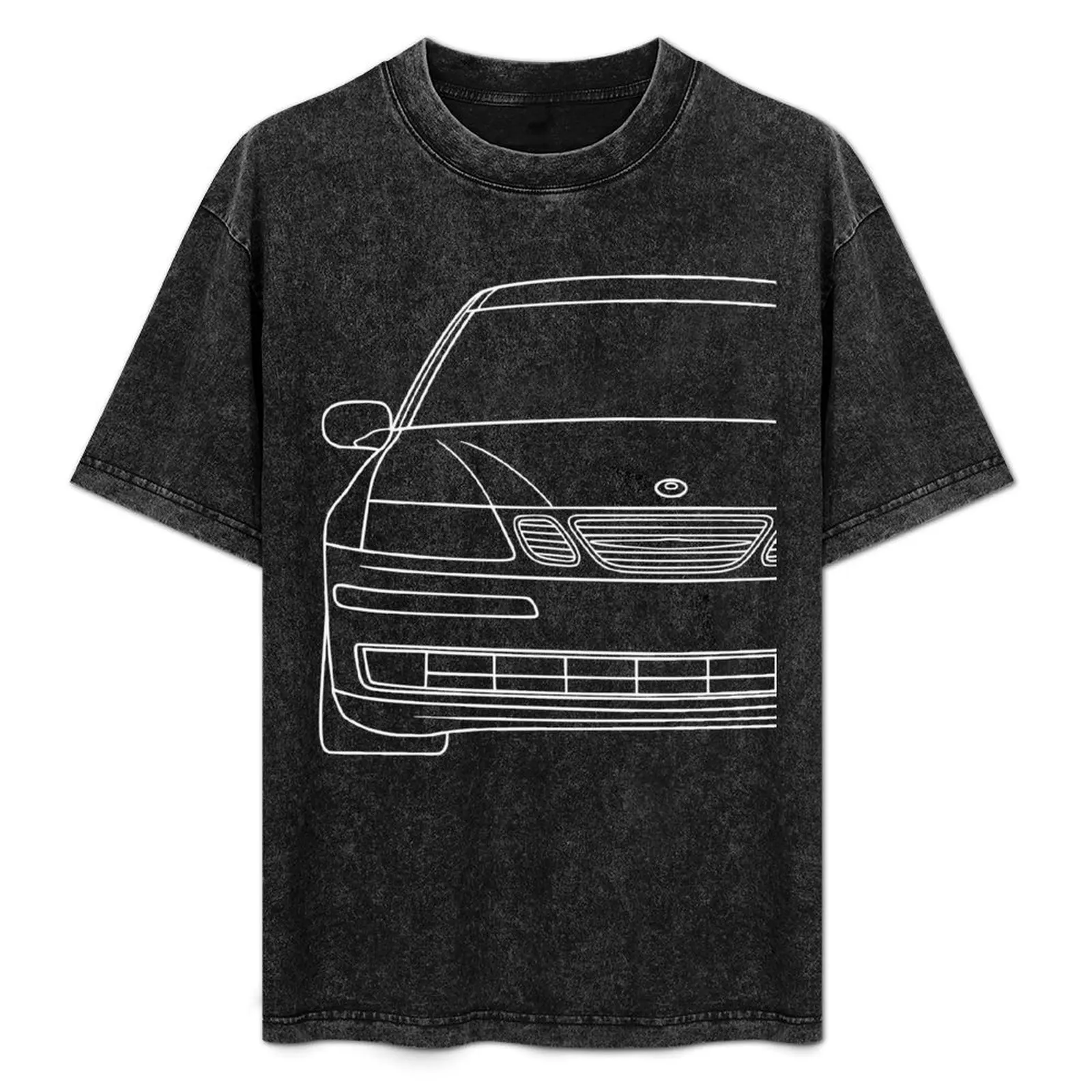 

Saab 9-3 2003-2014 white lines T-Shirt tops baggy shirts heavyweight t shirts for men