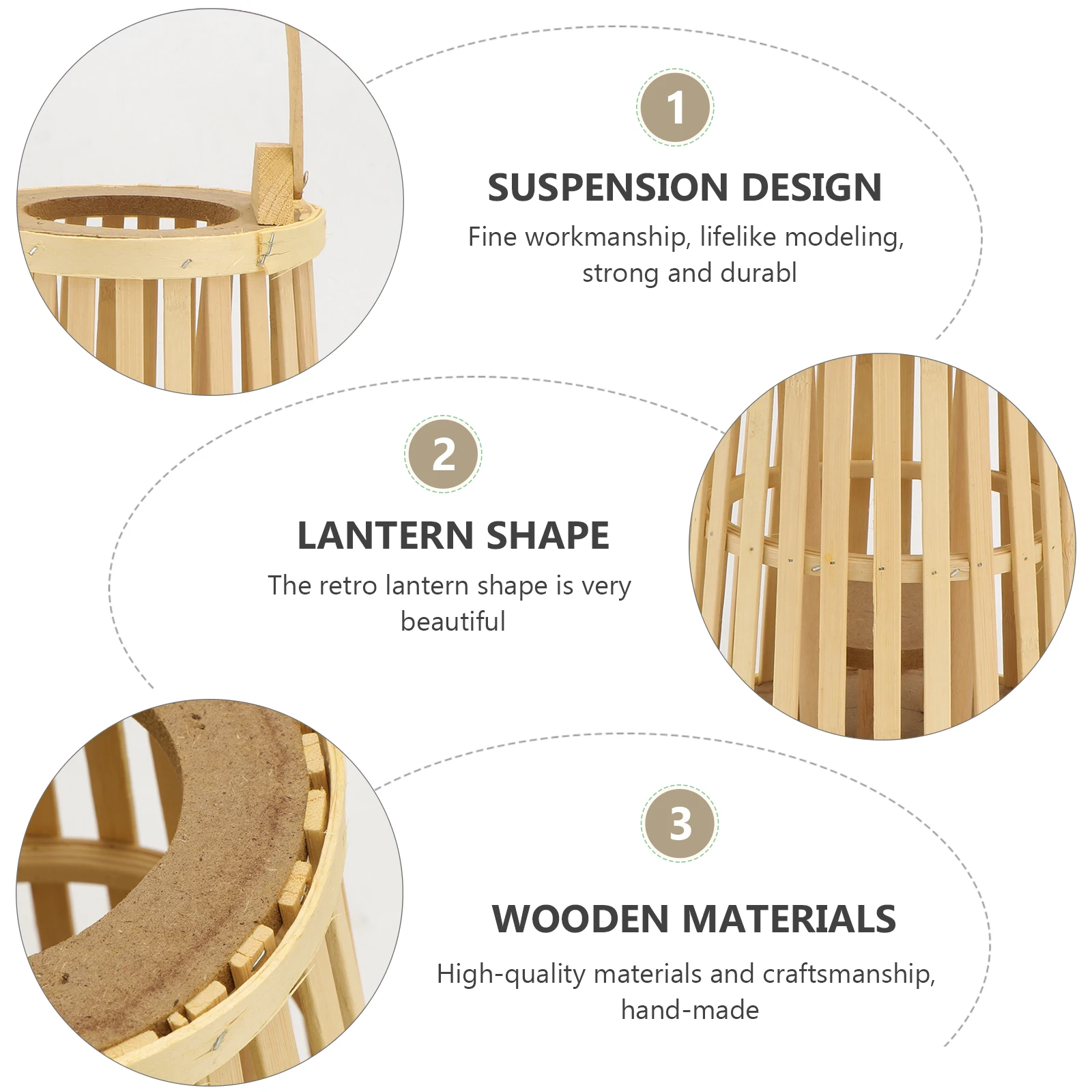 

Woven Lantern Hanging Wood Retro Wind Lantern Reusable Rustic Decorative For Wedding Party Christmas Home Khaki