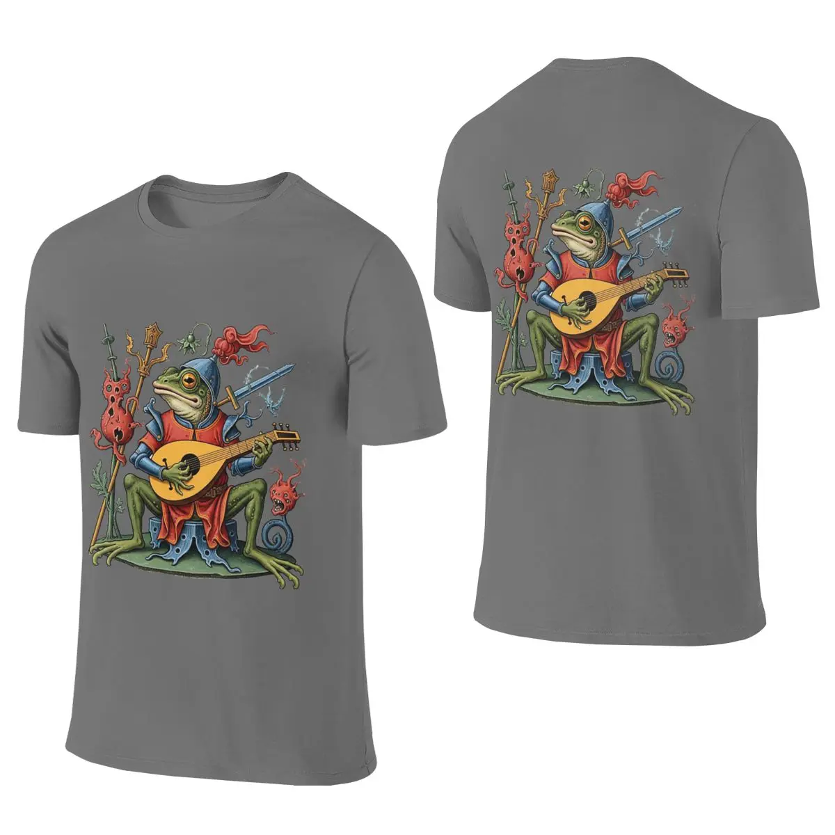 Medieval Frog V-Neck Reversible T-shirt Fresh And Casual Not Easy To Loosen Basic Tee