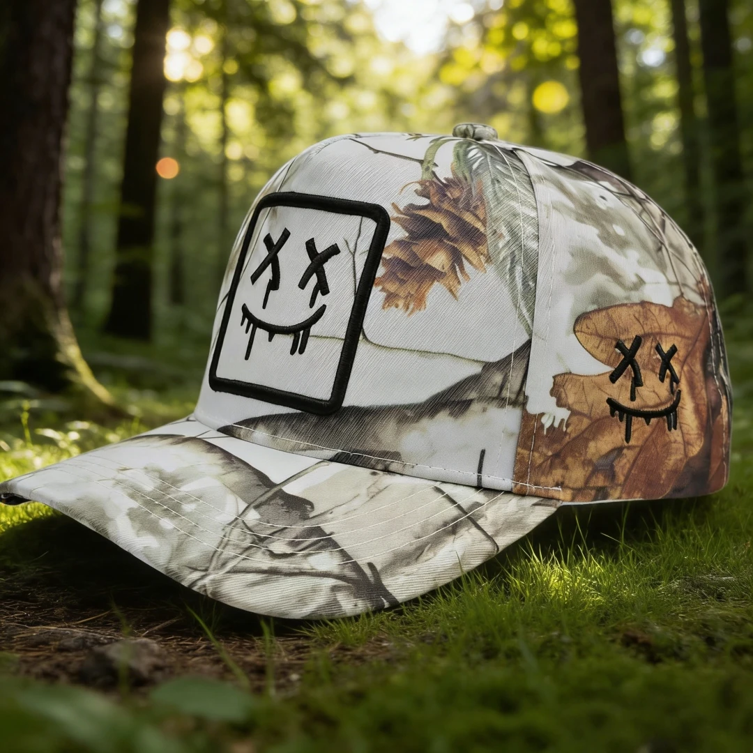 Modischer Tarnmützen-Hut mit einzigartigem Stickdesign - Heben Sie sich im Sommer-Stil ab, ideal für lässige Ausflüge, passend zum Schwimmen. – Detail 3