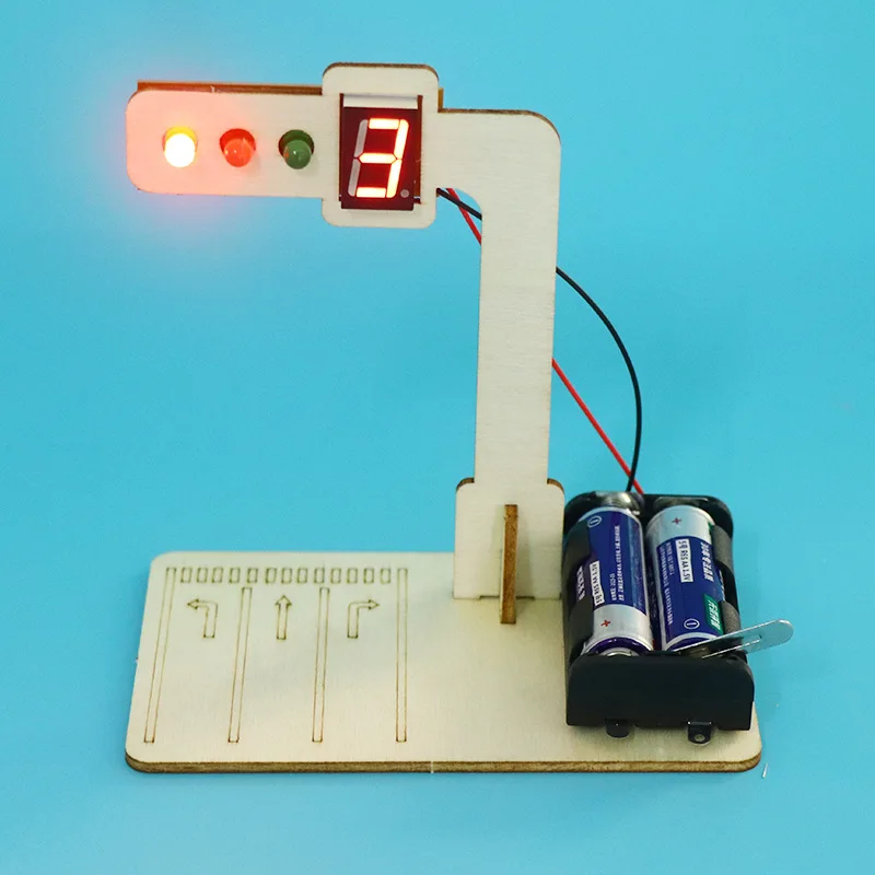 Kinder, Grundschüler, Technologieproduktion, Gizmo DIY handgefertigte Materialien, intelligentes Ampel-Signalleuchte D
