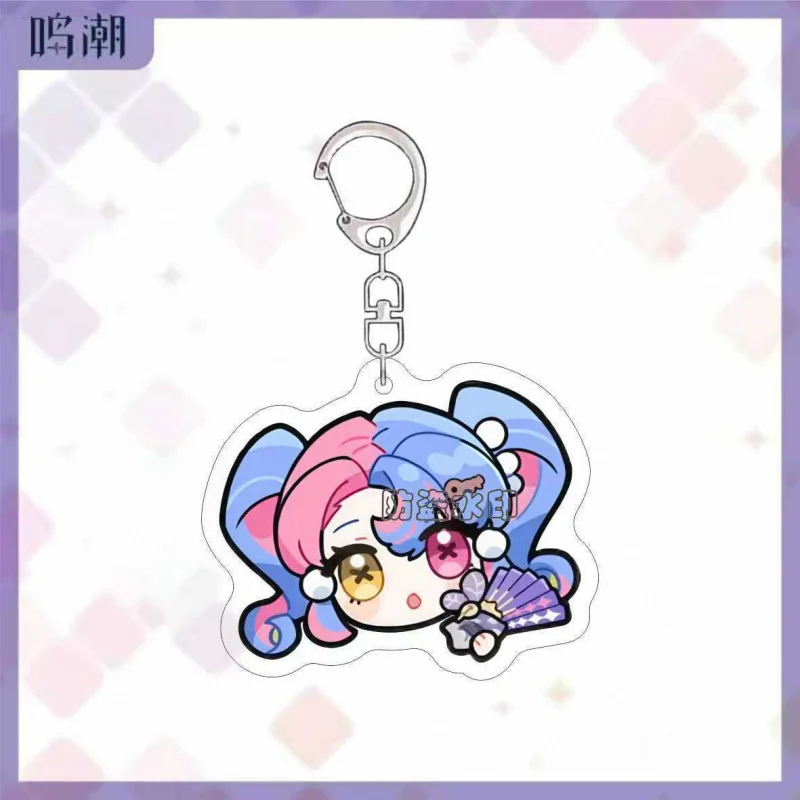 جديد Wuthering موجات المفاتيح Changli XiangLiYao Camellya ندبة Geshulin لطيف الكرتون أنيمي قلادة حلقة رئيسية ظهره مجوهرات هدية