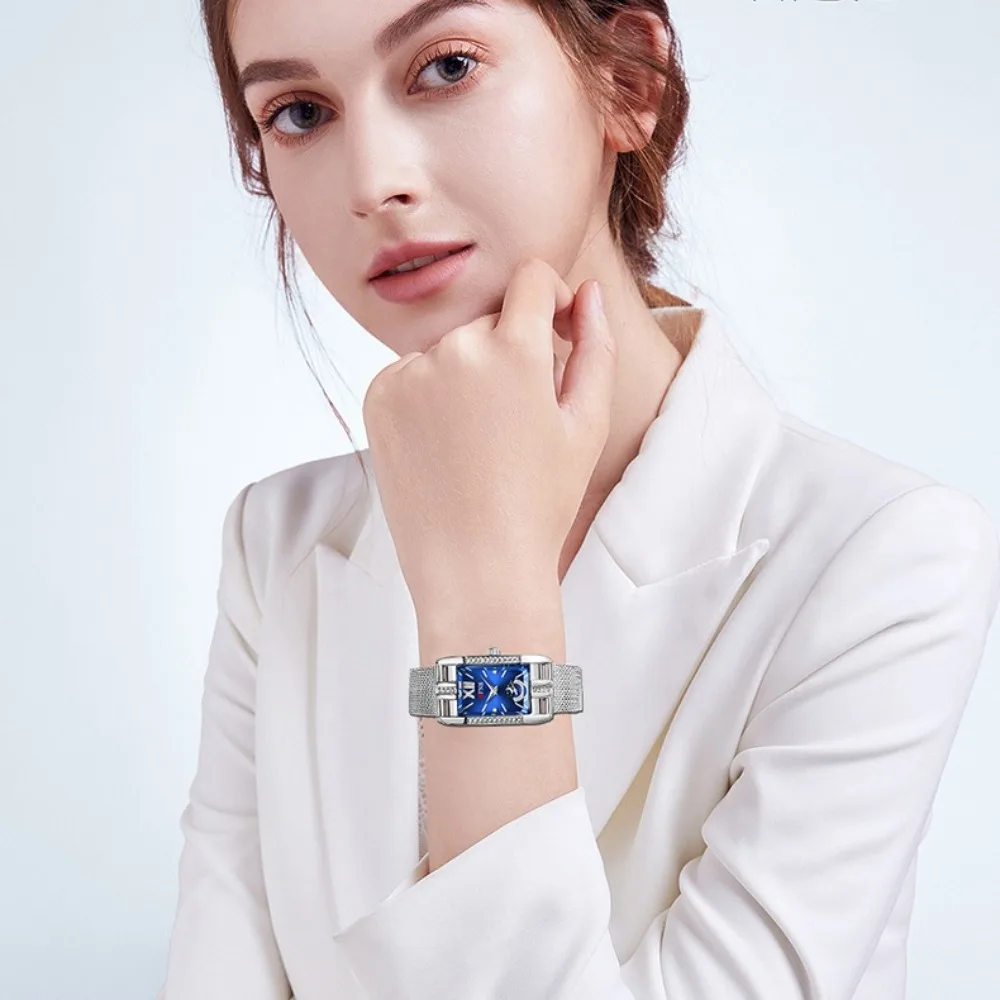 OFNS 1633 Fashion Luxury Mesh Belt Quartz Women's Watch Diamond Waterproof Exquisite Watches for Women Relojes Para Damas Часы