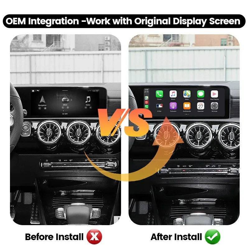Kabelloses CarPlay Android Auto Interface für Mercedes Benz A W177 GLB GLA CLA Klasse 2019-2022 NTG6.0 MBUX OEM Upgrade mit Touch-Funktion – Detail 11