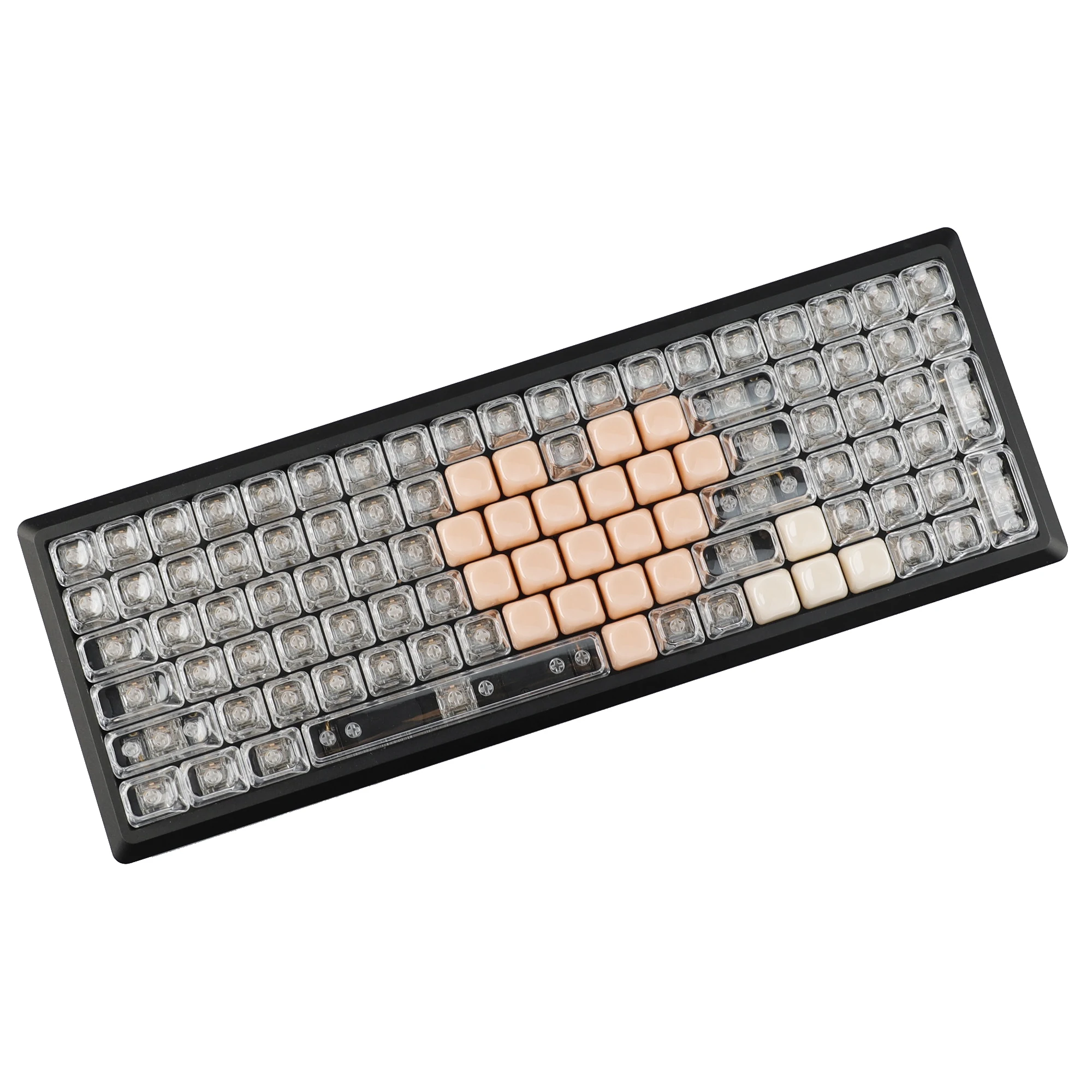 YMDK 129 Klawiszy Profil MOA Minimalistyczne Białe Przezroczyste Puste Klawisze PBT Barwione Sublimacyjnie do Klawiatury Mechanicznej MX 61/68/84/87/100/104/108 — zdjęcie produktu 5