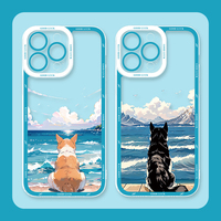 Dog Watching the Sea Case for Samsung Galaxy S24 Ultra S23 S22 S21 Plus S20 FE S10 Note 20 10 Pro A14 A34 A54 Silicone Cover