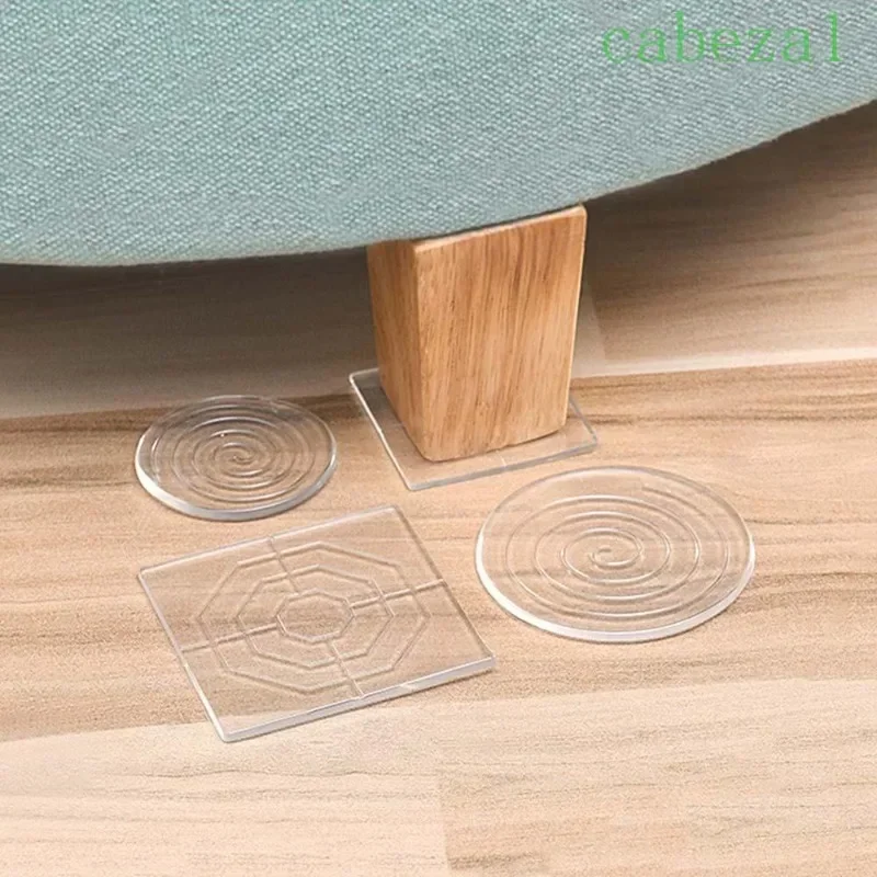 Silicone Anti-moving Table Foot Mat Bed Foot Anti-slip Fixator Bed Leg Table Corner Table Sofa Transparent Furniture Gasket