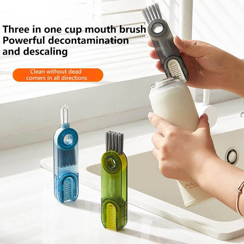 1pcs 3-in-1 Cup Lid Crevice Cleaning Brush Bottle Cup Mouth Crevice Cleaning Tool Multifunctional Household Groove Gap Cleaning
