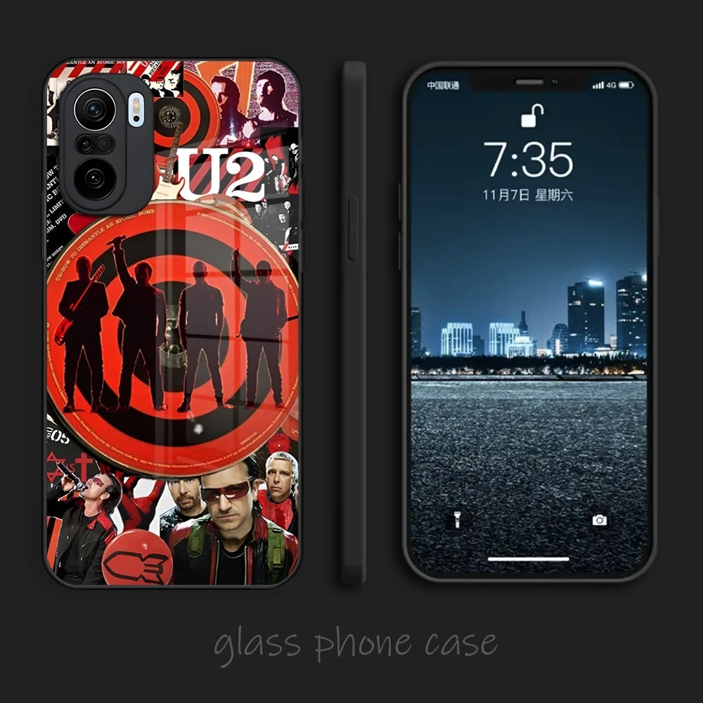 U-U2 Pop B-Band funda de teléfono para Redmi 13c 12 12c 13 Note 13 Pro Plus 11 12 Pro 10 11s 12s funda de vidrio templado