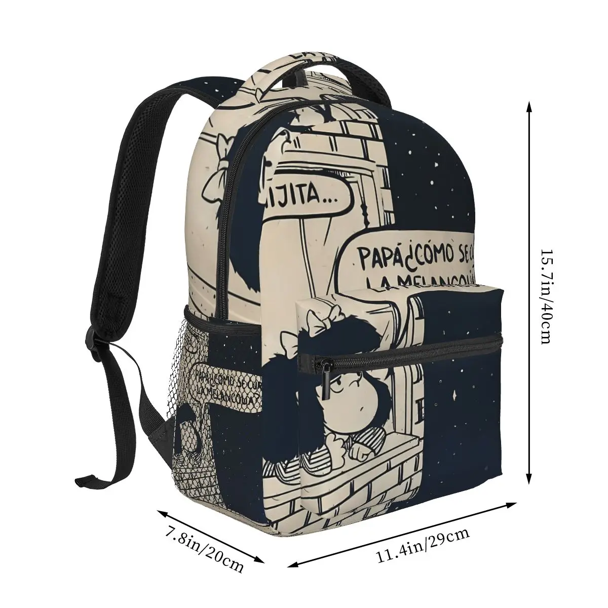 Back To School Quino Tribute Kawaii Cool Backpack School Boy Girl Anime Mafalda Travel Backpack