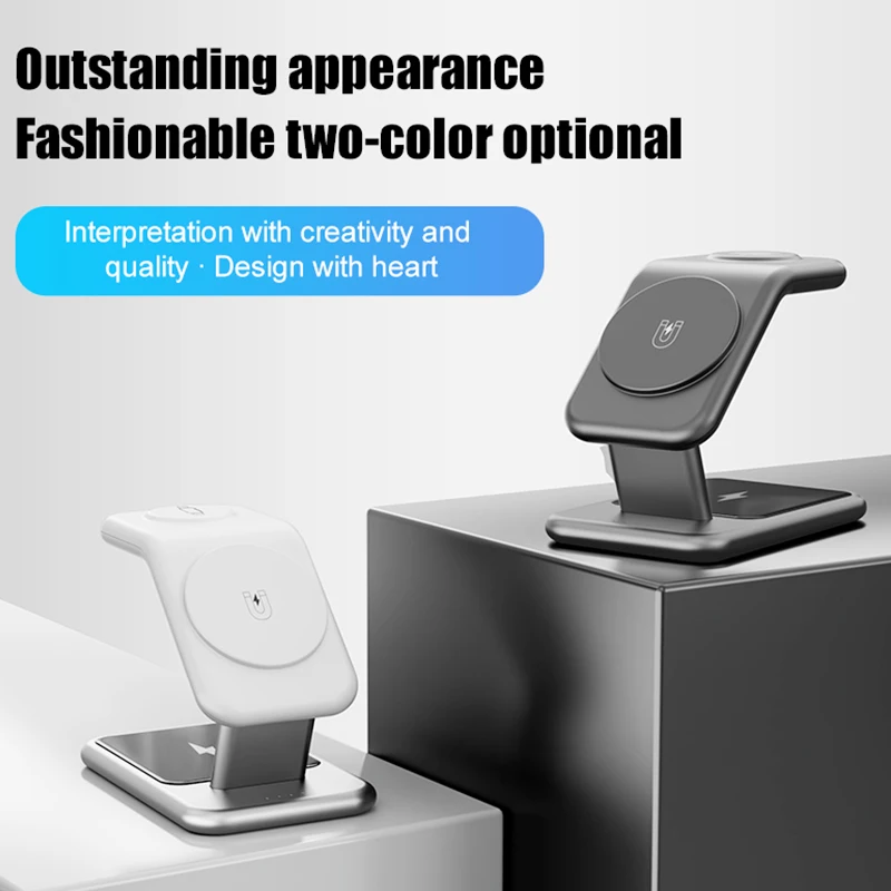 شاحن لاسلكي مغناطيسي 3 في 1 لهاتف iPhone 14 13 11 12 X Pro Max شواحن لساعة Apple 8 7 6 SE Airpods Pro 3 حامل شاحن #3