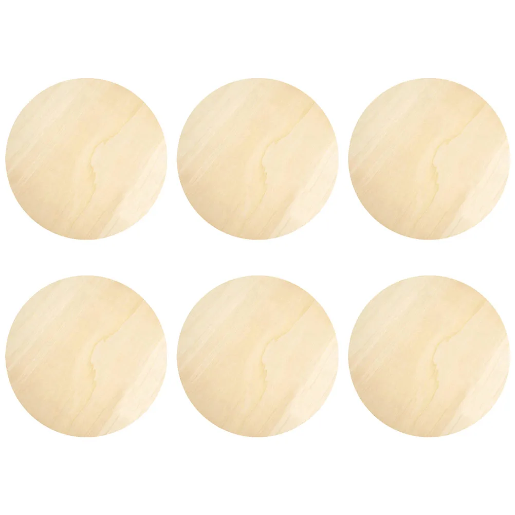 

6Pcs Round Blank Large Wood Slices Natural Poplar Smooth Diy Craft Projects Painting Carving Decor Wooden Discs Circle Home