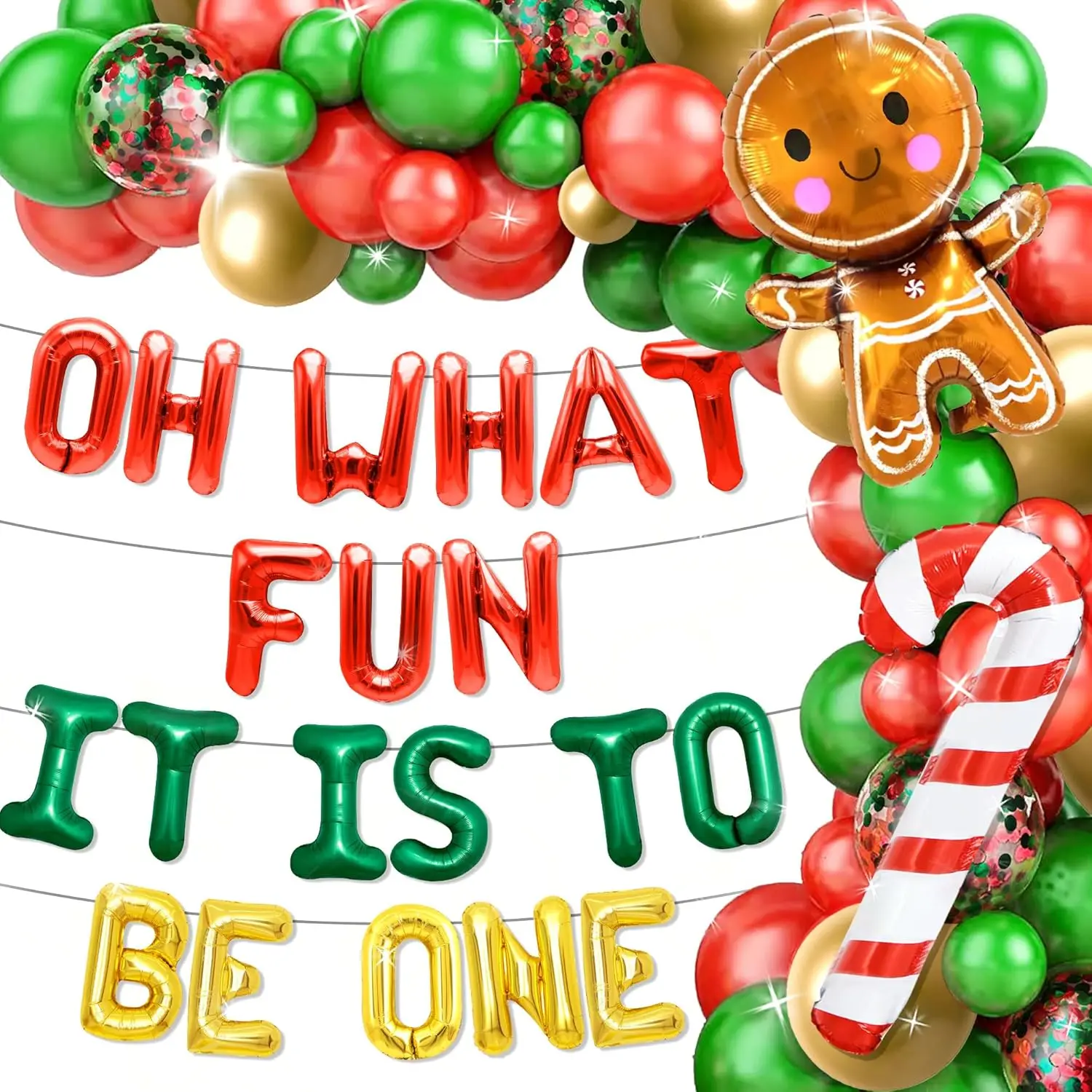 LaVenty Oh What Fun È essere un compleanno Decor Oh What Fun It Is To Be One Sfondo Decorazioni natalizie per il primo compleanno Divertimento