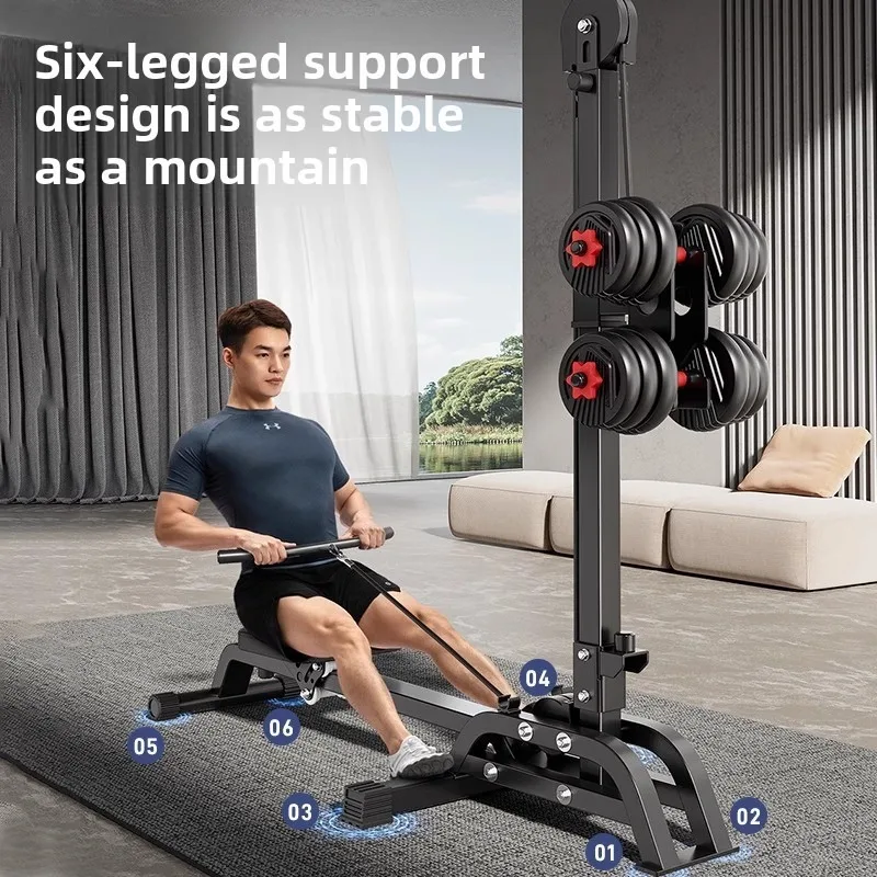 Silent Foldable Home Rowing Machine Indoor Fat Burning Cardio Fitness Equipment for Home Workouts