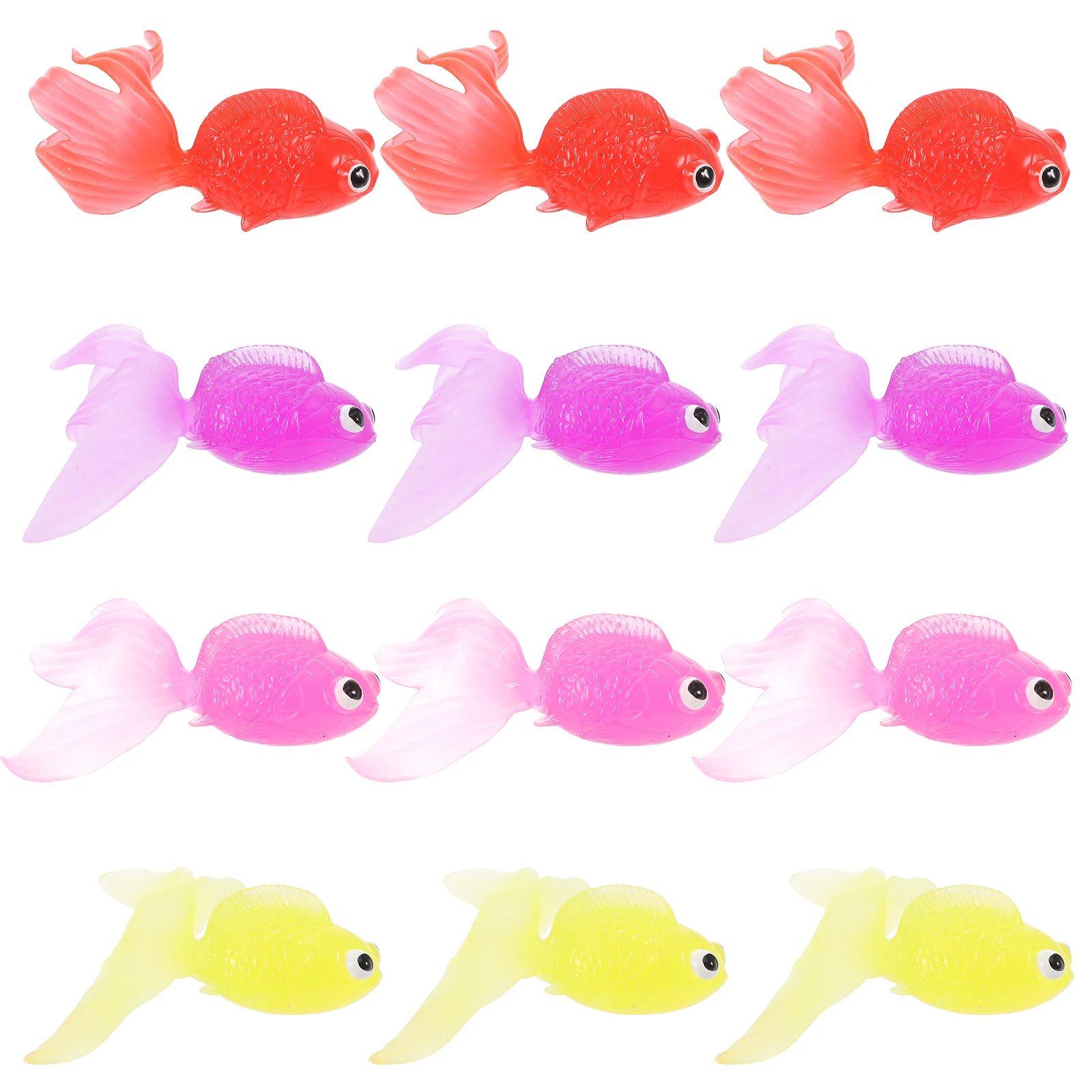 

12pcs Realistic Tpr Goldfish Figure Set For Kids Children Mixed Favors Gift Decoration