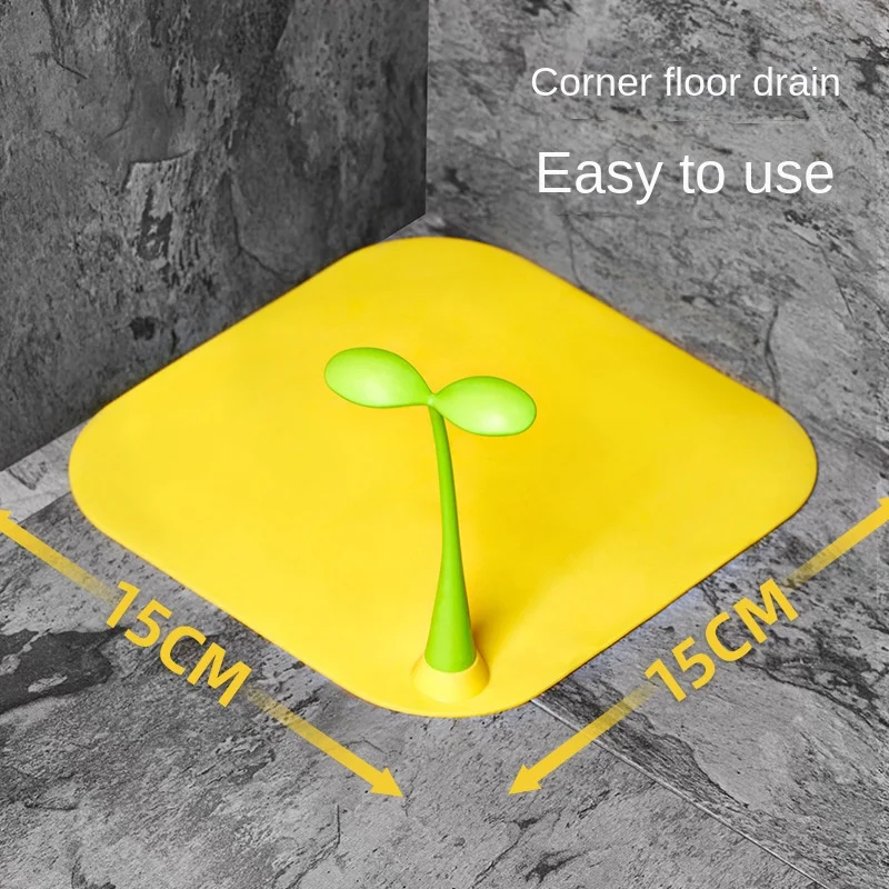 Little bean sprout cute shape floor drain toilet floor drain insect-proof odorproof cover silicone insect-proof cross-band