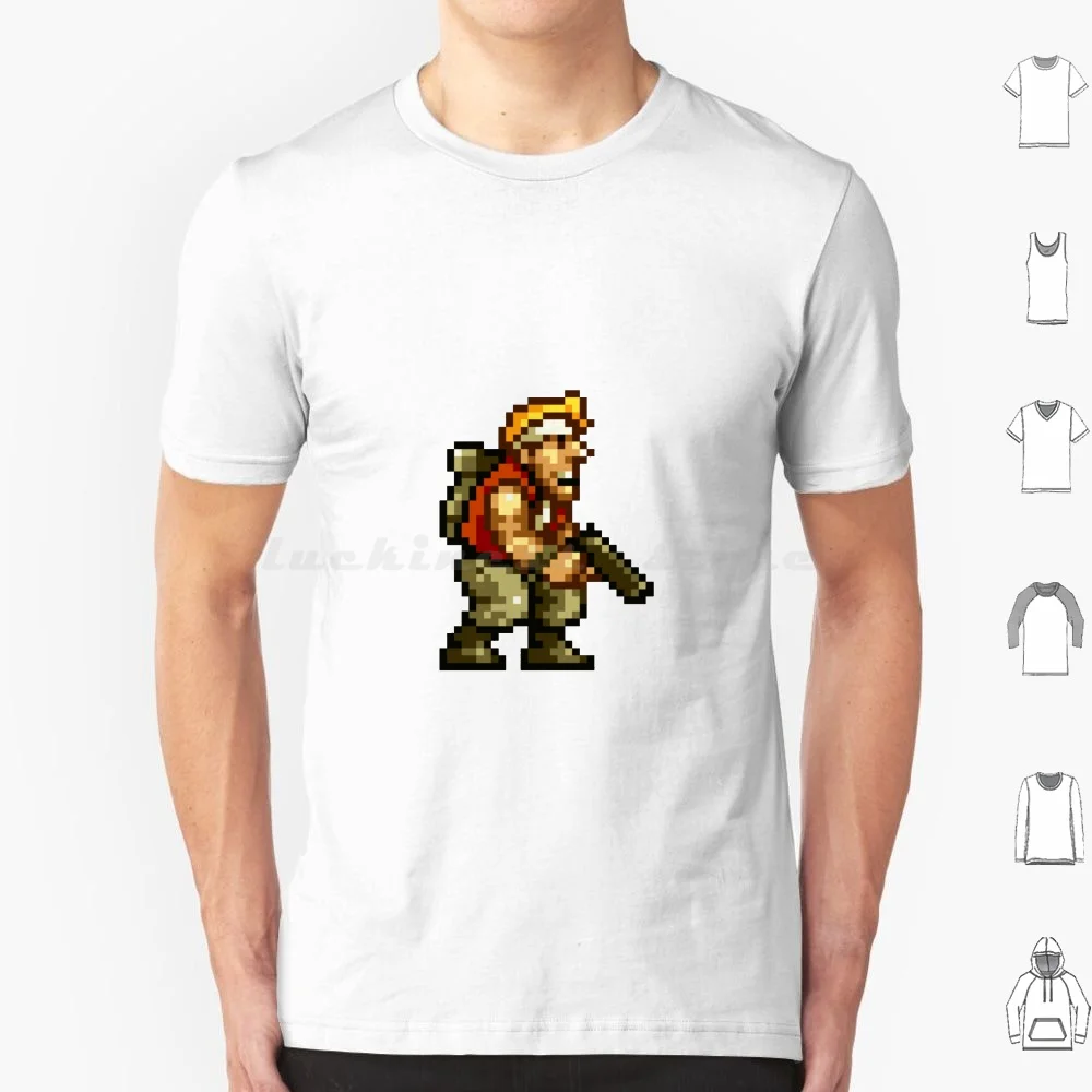 Marco metal slug t camisa das mulheres dos homens crianças 6xl neogeo neo geo gamer jogos retro vintage clássico videogame snk