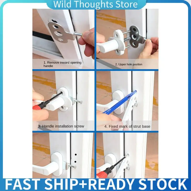 

4X New Window Limiter Latch Position Stopper Casement Wind Brace Home Security Door Windows Sash Lock Child Safety-[Qahk]