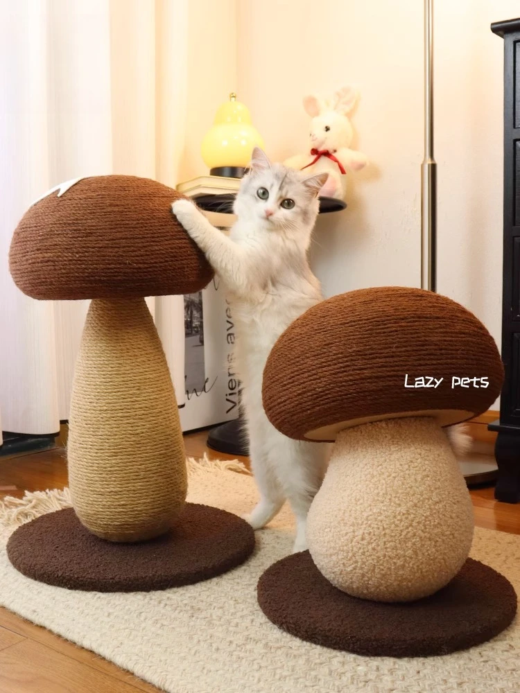 Mushroom Cat Scratching Board Sisal Cat Scratching Post Durable Scratch-Resistant No Shedding Climbing Frame Claw Grinding