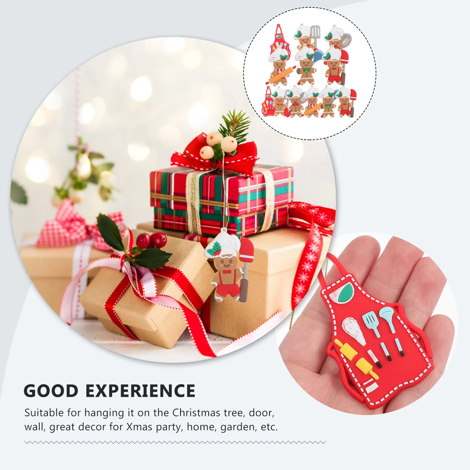 

12Pcs Christmas Gingerbread Man Hanging Ornaments Detailed Xmas Tree Decoration Party Supplies Xmas Party Decorative Props