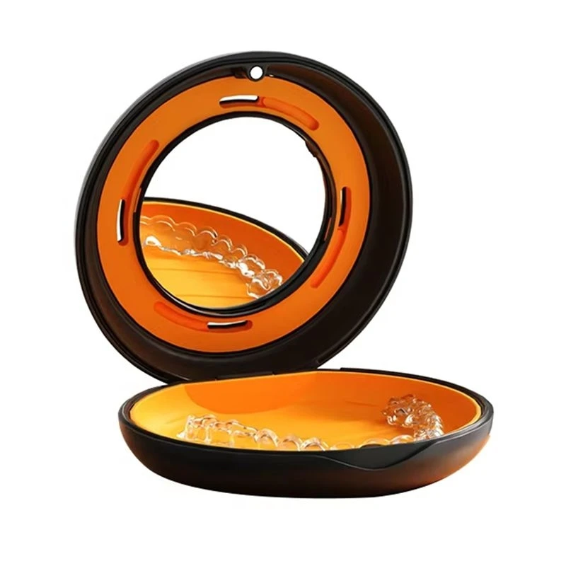 A73U Braces Box Case Braces Retainer Box With Mirror Mouth Guard Denture Storage Aligner Case Oral Hygiene Organize A