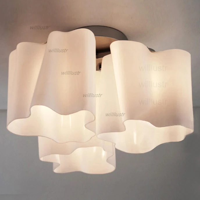 Logical Lounge living modern ceiling lamp twist frosted milky glass shade white cloud lighting quadruple nested light 1 3 4 6