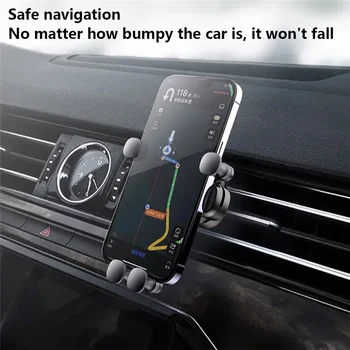 Gravity 차량용 휴대폰 거치대, 에어 벤트 클립 마운트, 모바일 휴대폰 스탠드, GPS 지지대, 아이폰 13, 12 프로, 샤오미, 삼성 휴대폰용