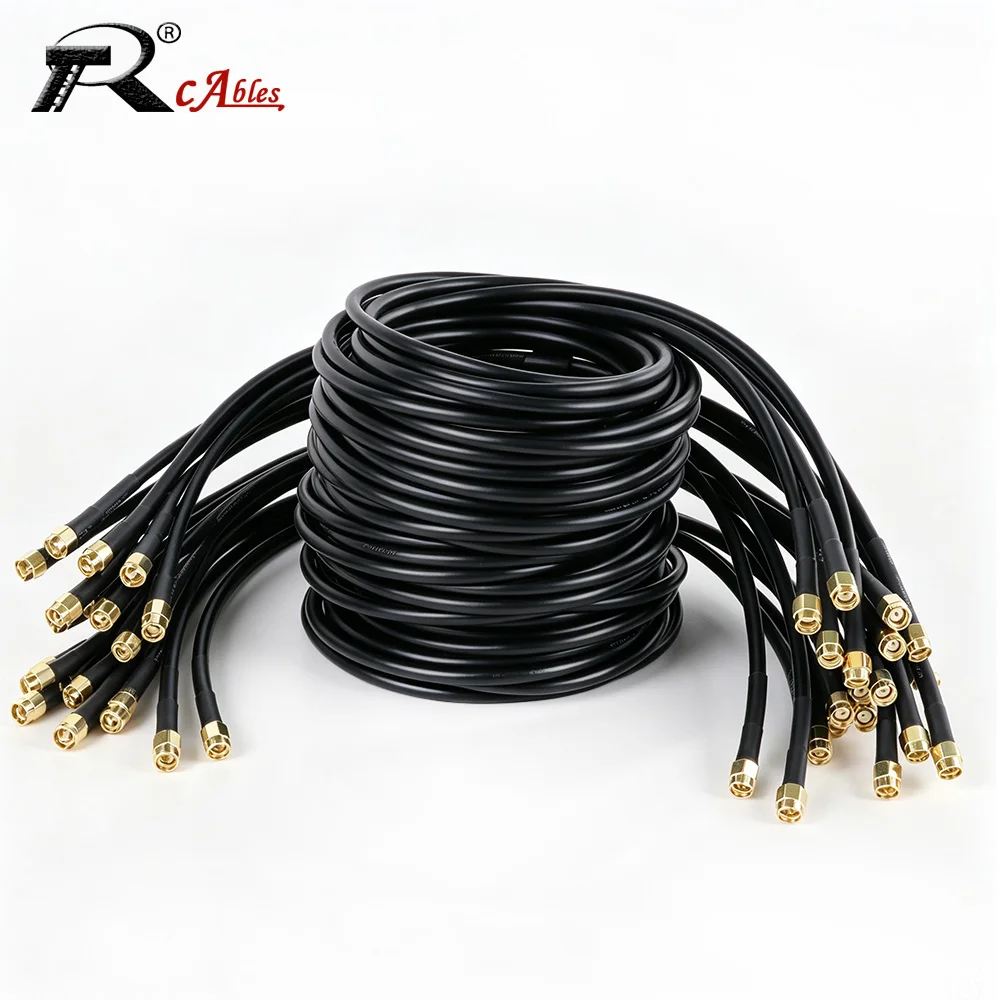 LMR195 Coaxial Cable SMA Male to SMA Female RF Connector 50 Ohm Bulkhead Extension Cord for WiFi Antenna Pigtail Jumper