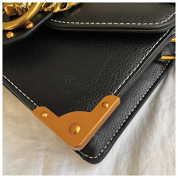 Damen Vintage PU Handtasche Neue Mode Umhängetasche Umhängetasche Kleine Quadratische Tasche Casual Täglichen Gebrauch – Detail 22