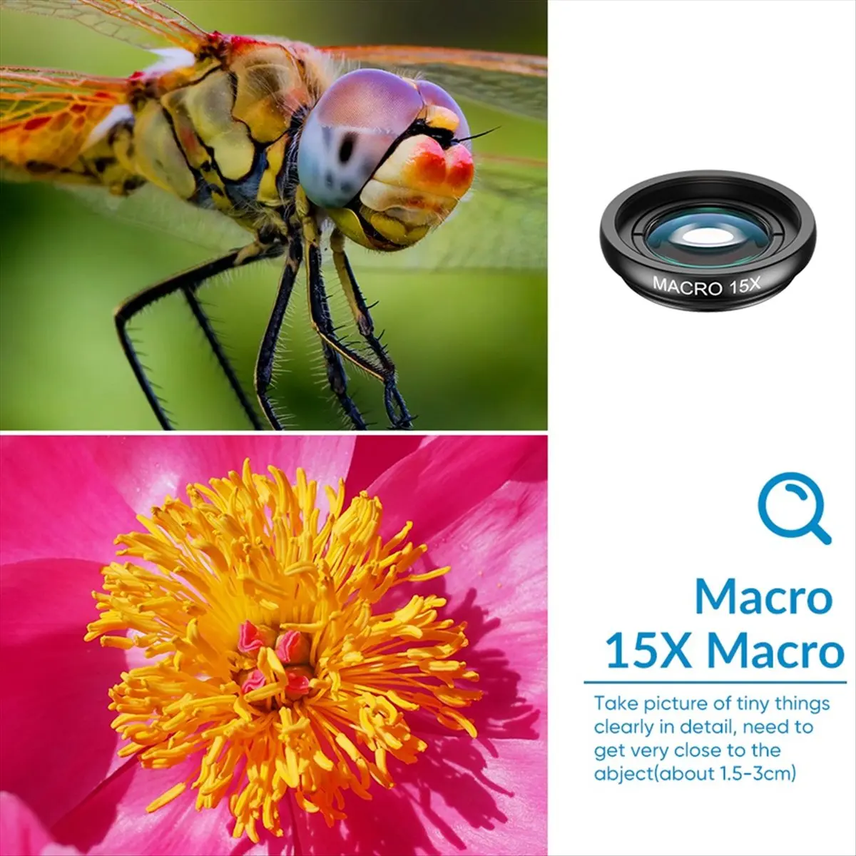 HDL 10 in 1 Mobile Phone Lens Kit 22X Telephoto Lens Fisheye Lens+Wide Angle Macro Lens+CPL Filters for All Smartphones