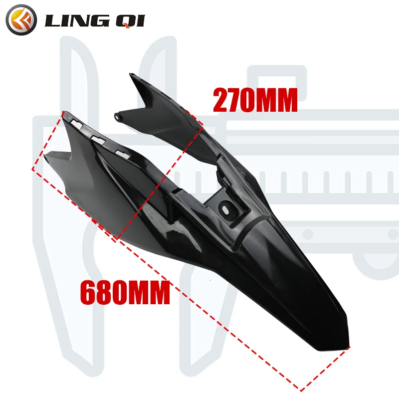 LINGQI KT65 Dirt Bike Rear Fender Mudguard Fit For KT65 Motorcycle Plastic Rear Wheel Mud Protector Guard Body Kit