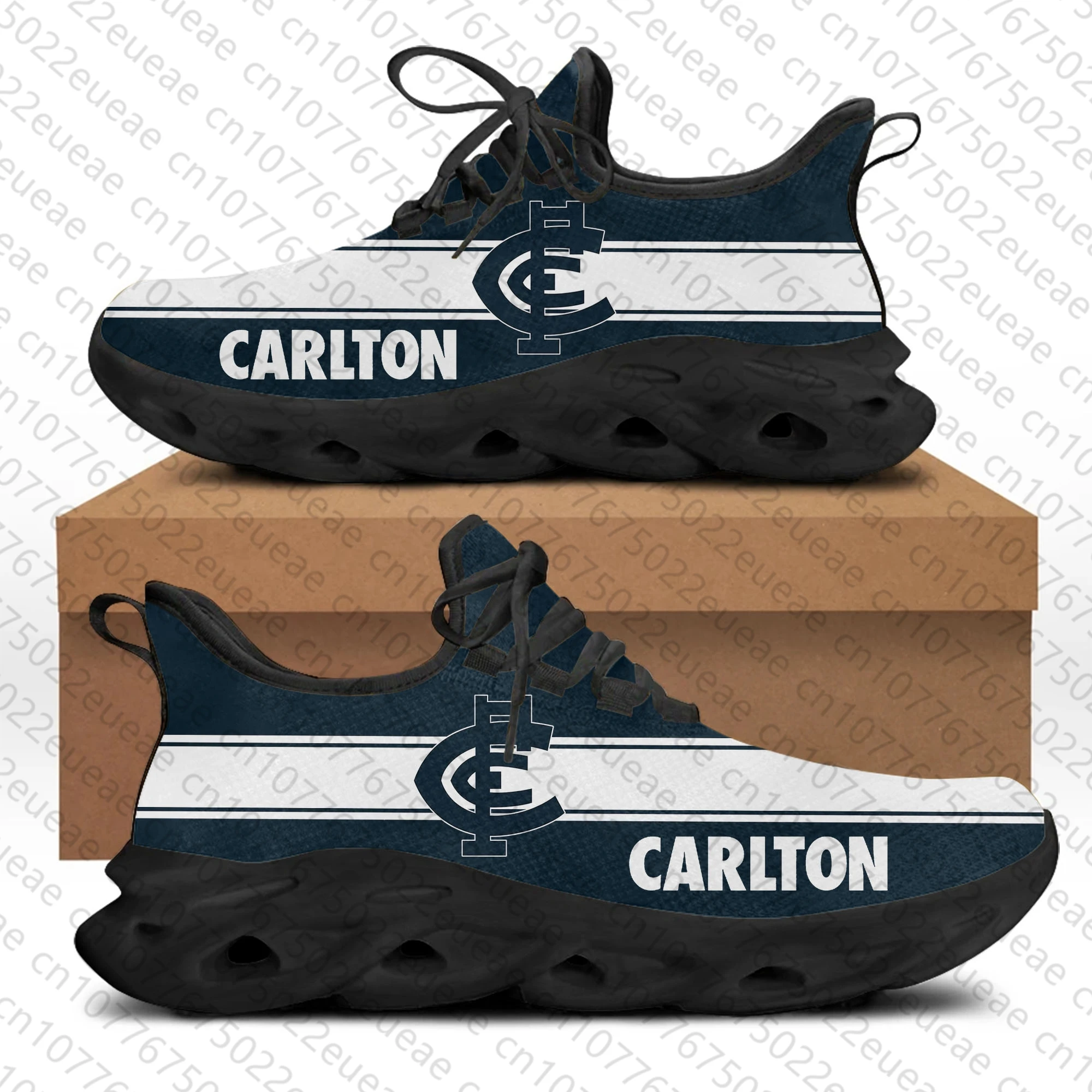 Carlton Blues Australian Football Flats Sneakers Mens Womens Sports Running Shoes High Quality DIY Sneaker customization Shoe