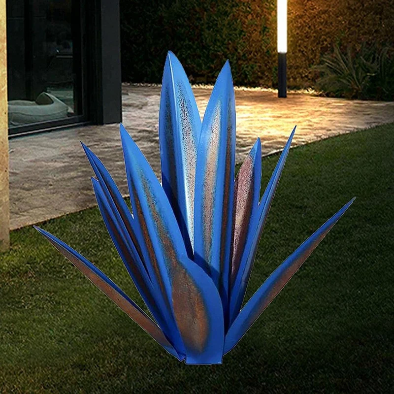 Tequila Rustic Sculpture Metal Agave Plant Home Decor Rustic Hand Painted Garden Ornaments Outdoor 55Cm