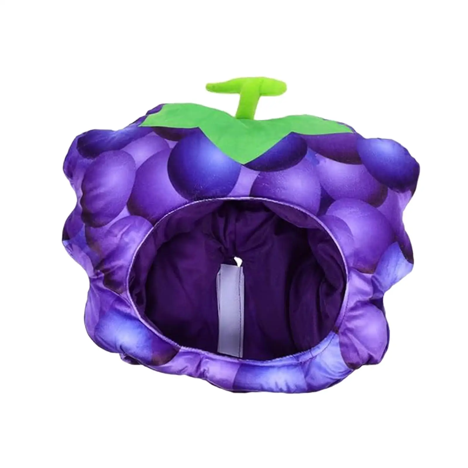 Grape Shaped Headgear Hat Dressing Up Soft Cartoon Fruit Hat for Cosplay