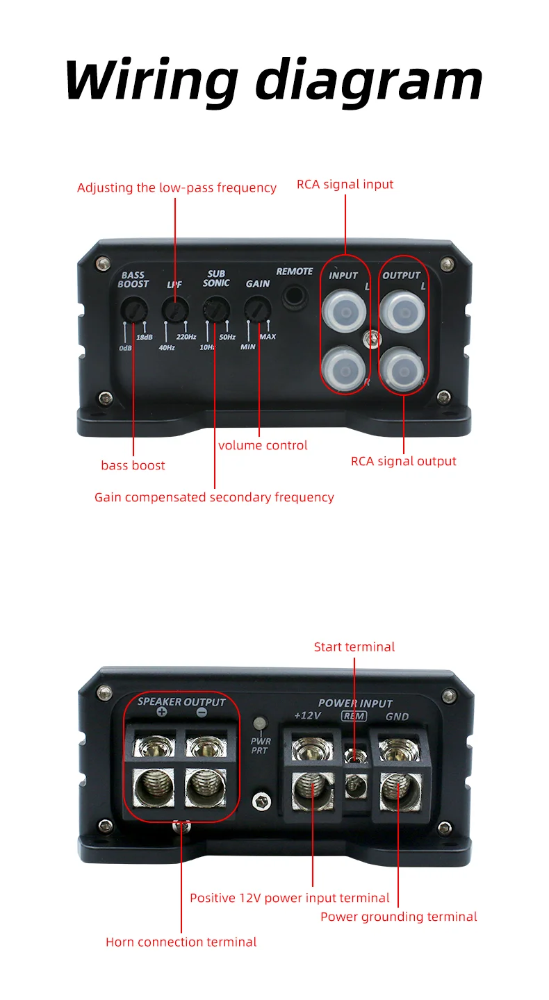 Hot Selling Latest Model 12V RMS Power 1500W Car Audio Power Amplifier High Power Class D Monoblock Digital Car Amplifier