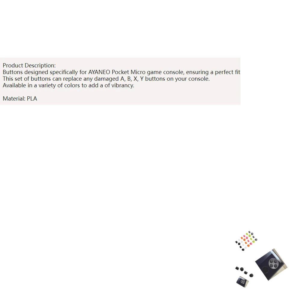 

Replacement Buttons for AYANEO Pocket Micro ABXY Accessories for Game Console Repairs and Modifications