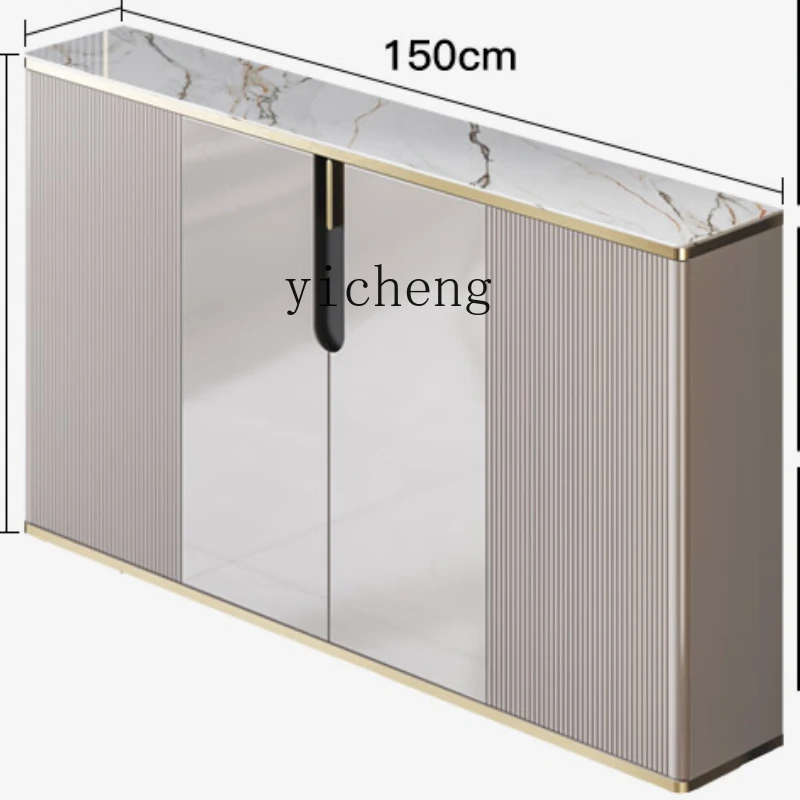 

TQH light luxury rock slab ultra-thin dining side cabinet 25cm narrow cabinet modern simple integrated wall tea cabinet