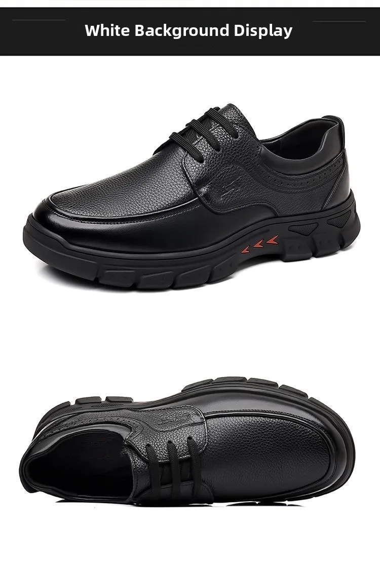 Zapatos Casuales de Cuero para Hombre, Suela Suave Antideslizante, Resistentes al Desgaste, Zapatos Formales de Negocios, Zapatos de Moda para Papá, Cómodos y Transpirables