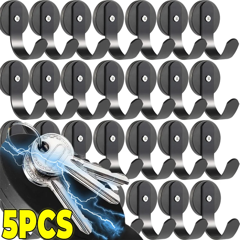 

5/1Pcs Strong Magnetic Hooks Heavy Duty Wall-mounted Hooks Multi-Purpose Home Kitchen Bar Keys Coat Cup Storage Hanging Racks